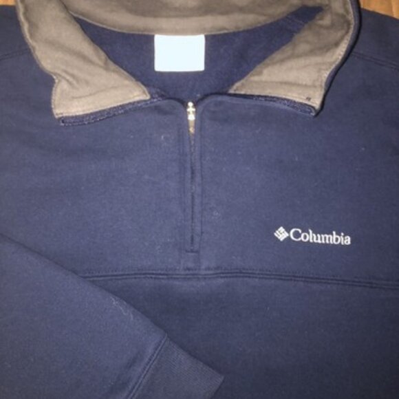 Columbia Sweater Pullover 1/4 Zip Size Large Blue Casual Fall Winter SOFT - Picture 1 of 9